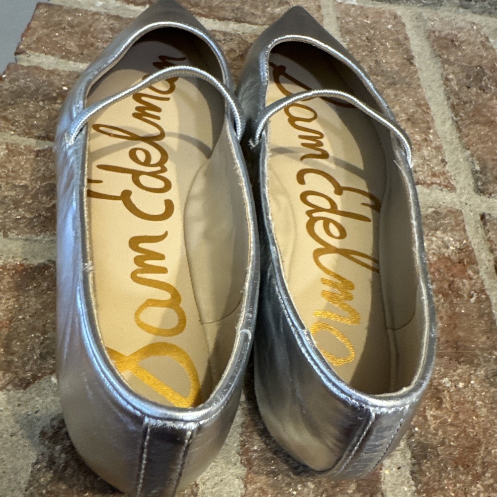 Sam Edelman Nesta Women's Silver Pointed Toe Mary Jane Flats Size 7.5 #513 - Picture 11 of 16